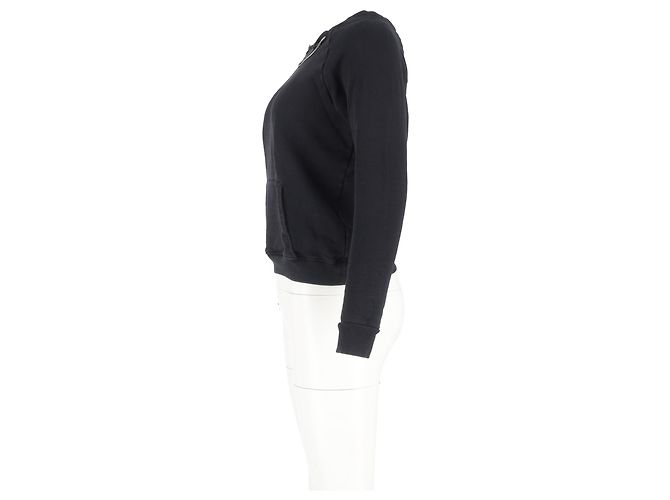 Ripped Sweatshirt von Saint Laurent mit Kettendetail aus schwarzer Baumwolle - Ansicht 5
