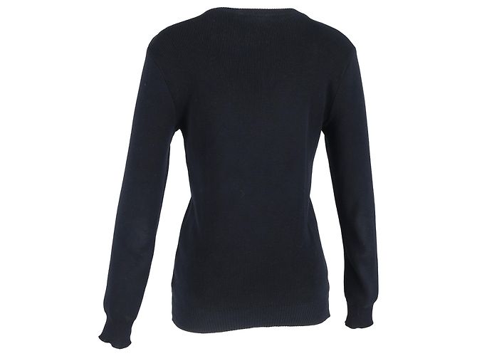 Suéter de lana negra con detalles de botones de punto Balmain Azul Azul marino - vista 3