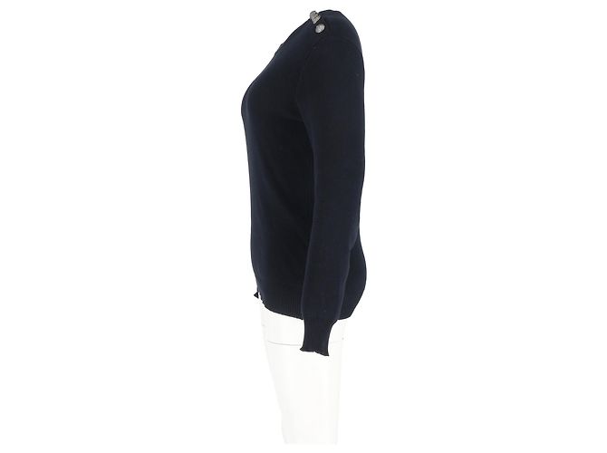 Suéter de lana negra con detalles de botones de punto Balmain Azul Azul marino - vista 5