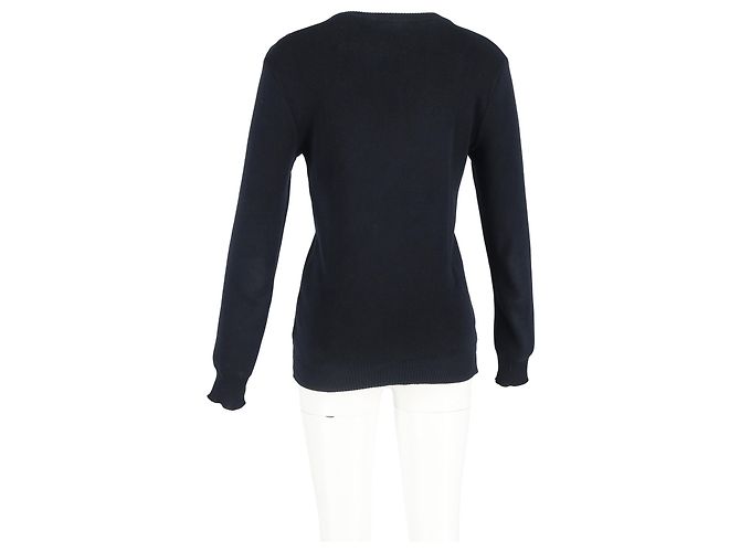 Suéter de lana negra con detalles de botones de punto Balmain Azul Azul marino - vista 6