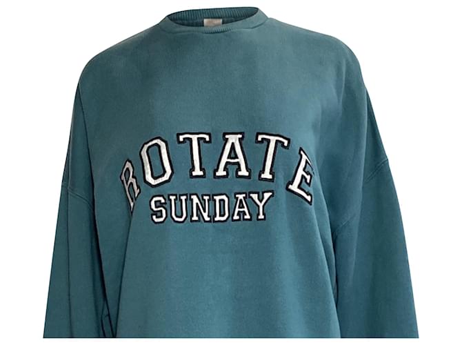 Autre Marque Rotate Sunday Iris Pullover aus blaugrünem Baumwollstoff - Ansicht 4