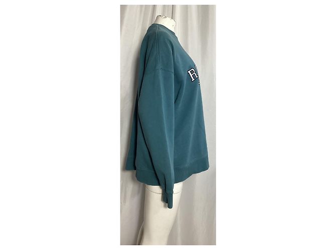 Autre Marque Rotate Sunday Iris Pullover aus blaugrünem Baumwollstoff - Ansicht 8