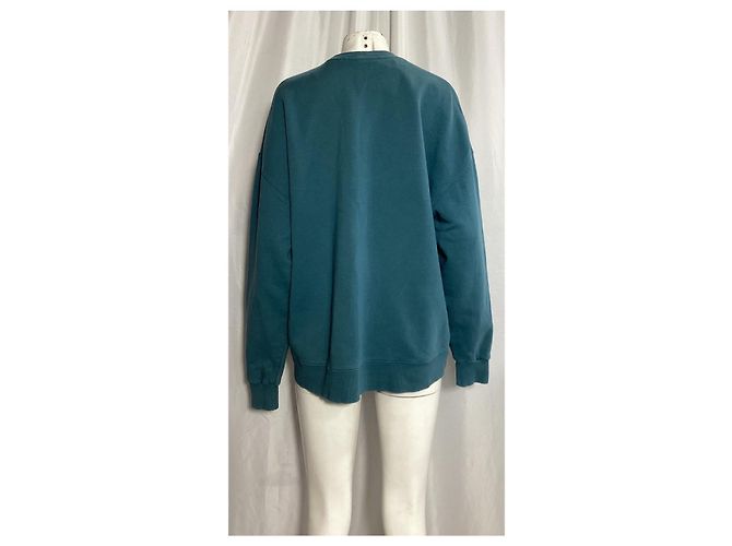 Autre Marque Rotate Sunday Iris Pullover aus blaugrünem Baumwollstoff - Ansicht 9