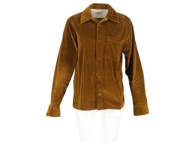 Camisa overshirt con botones Denver de Acne Studios en pana marrón Castaño Roja - vista 4