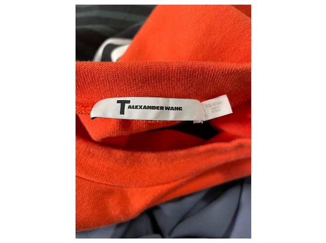 T Alexander Wang Strick Mini Kurzarmkleid aus mehrfarbigem Baumwollstoff - Ansicht 11