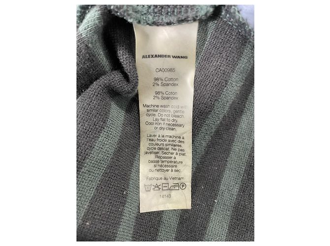 T Alexander Wang Strick Mini Kurzarmkleid aus mehrfarbigem Baumwollstoff - Ansicht 12