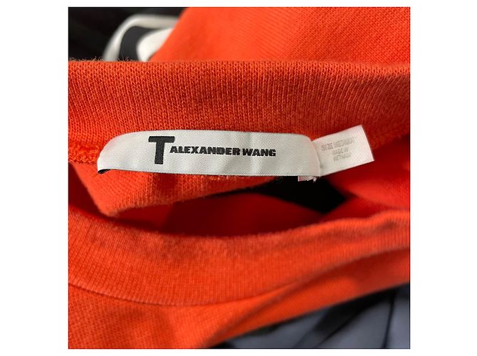 T Alexander Wang Strick Mini Kurzarmkleid aus mehrfarbigem Baumwollstoff - Ansicht 5