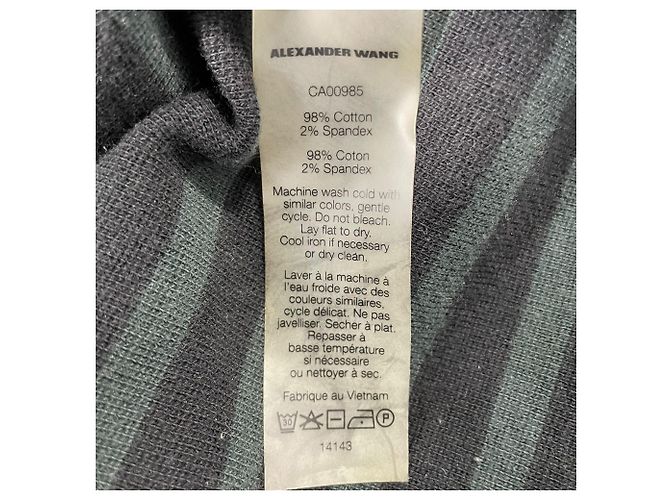 T Alexander Wang Strick Mini Kurzarmkleid aus mehrfarbigem Baumwollstoff - Ansicht 6