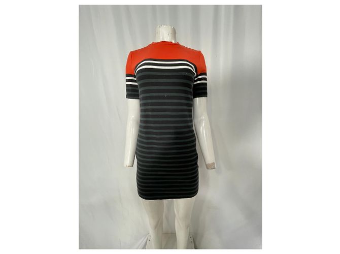 T Alexander Wang Strick Mini Kurzarmkleid aus mehrfarbigem Baumwollstoff - Ansicht 7