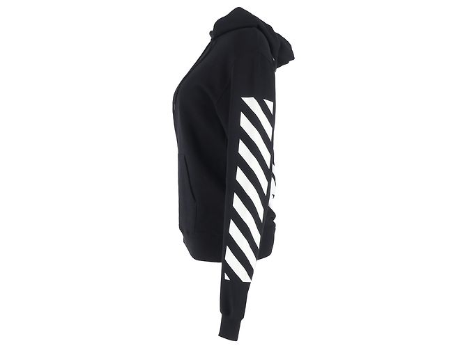 Off White Off-White Diag Arrow Slim Hoodie aus schwarzer Baumwolle - Ansicht 2