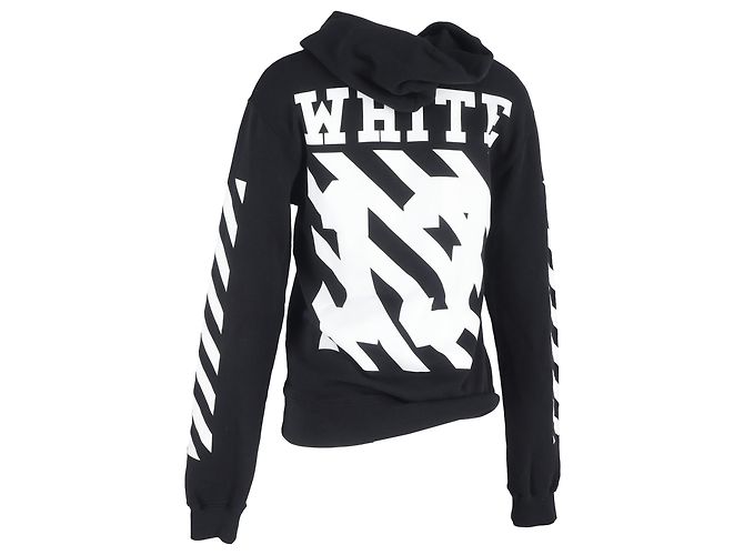 Off White Off-White Diag Arrow Slim Hoodie aus schwarzer Baumwolle - Ansicht 3