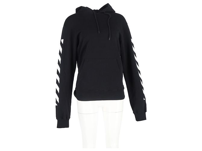 Off White Off-White Diag Arrow Slim Hoodie aus schwarzer Baumwolle - Ansicht 4