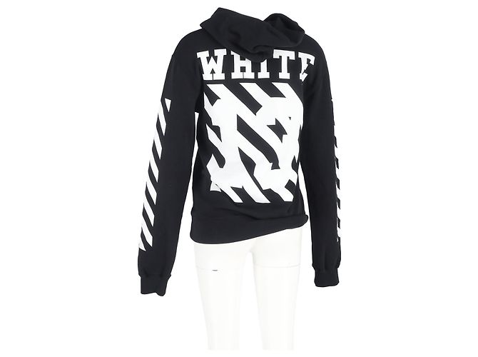 Off White Off-White Diag Arrow Slim Hoodie aus schwarzer Baumwolle - Ansicht 6