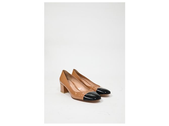 Décolleté Gianvito Rossi con punta in vernice marrone e nera - vista 11