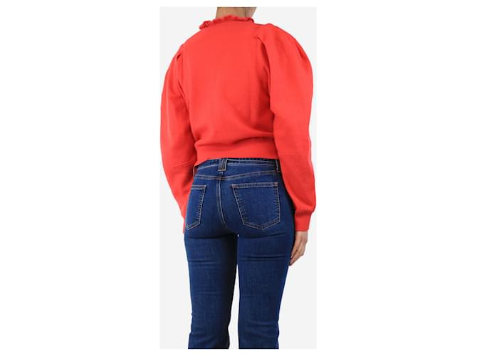 Ulla Johnson Roter Pullover mit Puffärmeln - Größe S - Ansicht 2