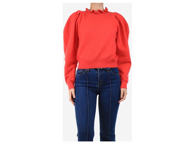 Ulla Johnson Roter Pullover mit Puffärmeln - Größe S - Ansicht 3