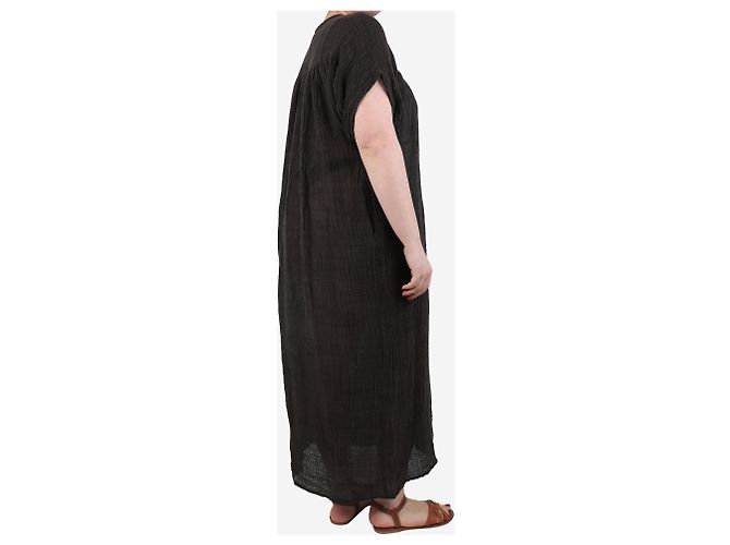 Masscob Braunes Agra Leinen-Maxikleid - Größe M - Ansicht 2