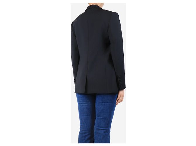 Adam Lippes Schwarze Satin-Reversjacke - Größe UK 12 - Ansicht 2