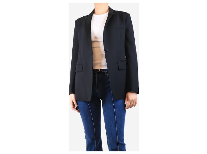 Adam Lippes Schwarze Satin-Reversjacke - Größe UK 12 - Ansicht 3