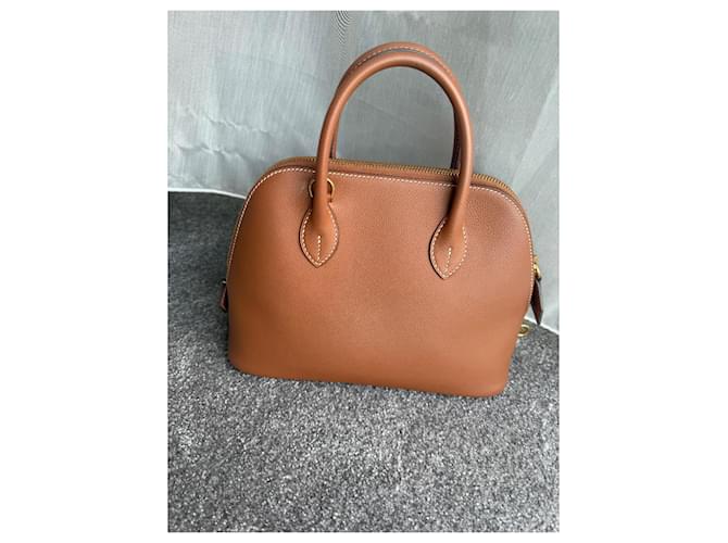 Hermès Bolide 25 Marrone Gold hardware Cammello - vista 3
