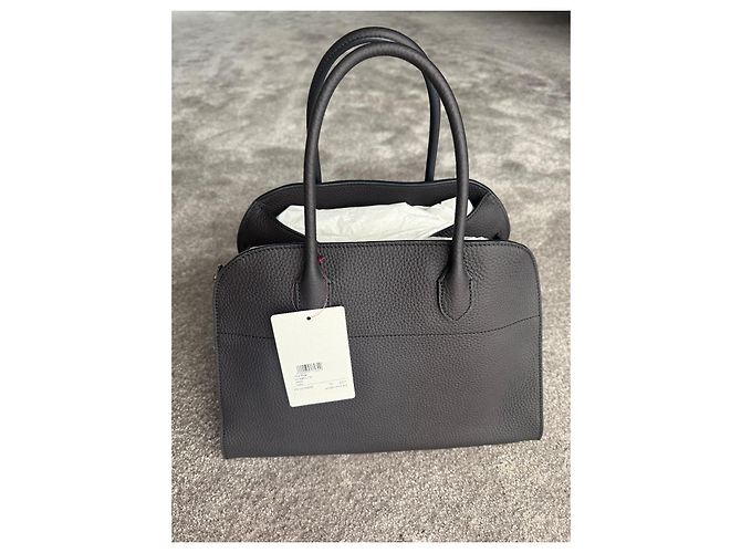 Borsa tote The Row Soft Margaux 12 in pelle blu scuro - vista 10