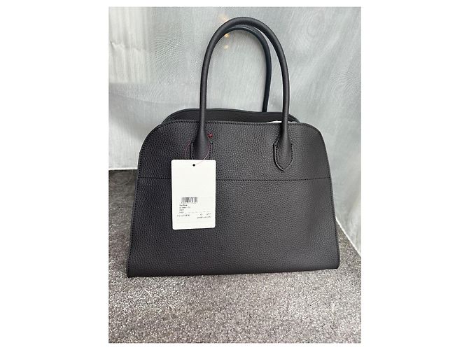Borsa tote The Row Soft Margaux 12 in pelle blu scuro - vista 2