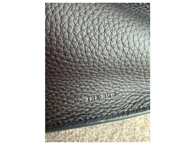 Borsa tote The Row Soft Margaux 12 in pelle blu scuro - vista 3