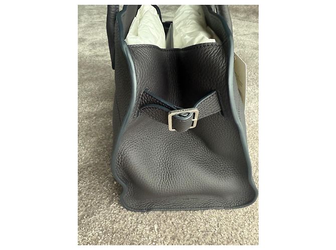 Borsa tote The Row Soft Margaux 12 in pelle blu scuro - vista 8