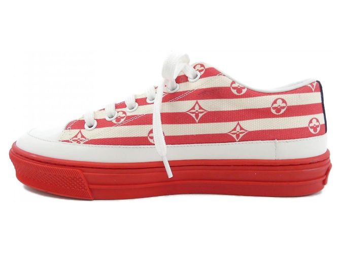 Sneaker rossi e bianchi Louis Vuitton Bianco Rosso - vista 2