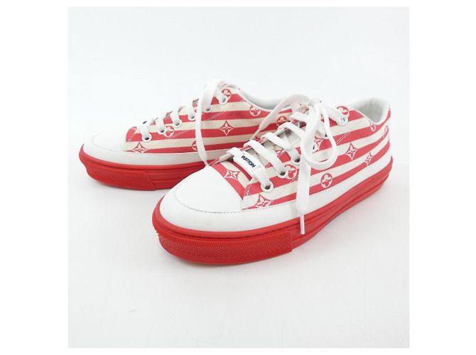 Sneaker rossi e bianchi Louis Vuitton Bianco Rosso - vista 3