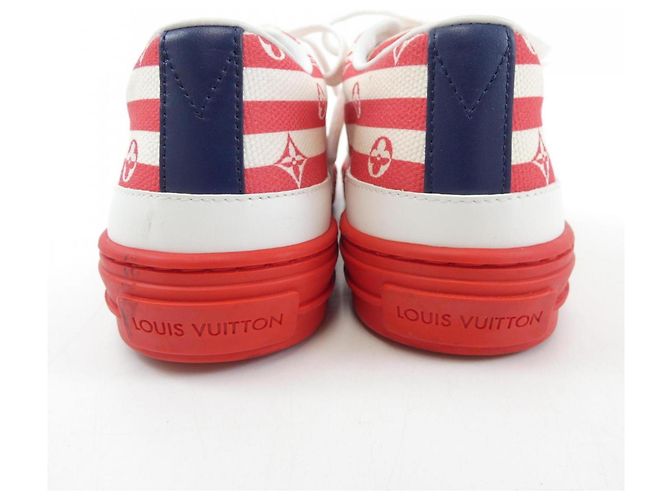 Sneaker rossi e bianchi Louis Vuitton Bianco Rosso - vista 5