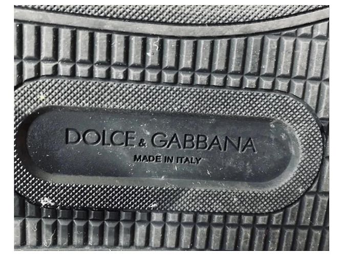 Dolce & Gabbana Sneakers Basse in Pelle Nere con Cuore Rosso Blu - vista 7