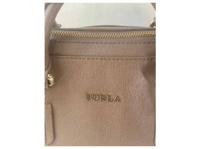 Borsa Furla Elena Bowling in pelle taupe - vista 3