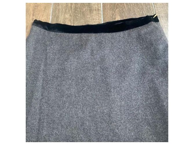 Falda acampanada Joseph de lana gris - vista 2