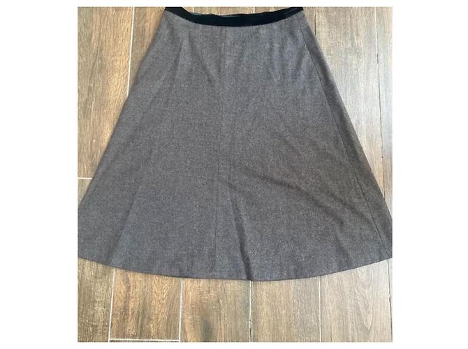 Falda acampanada Joseph de lana gris - vista 7