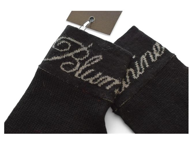 Blumarine Handschuhe aus schwarzer Wolle mit Logo - Ansicht 2
