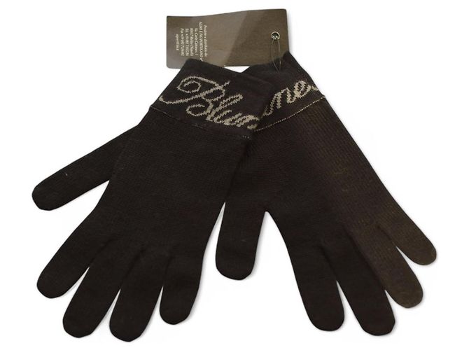 Blumarine Handschuhe aus schwarzer Wolle mit Logo - Ansicht 3