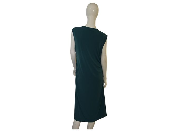 Autre Marque Vestido longo sem mangas de jersey de poliéster verde Moda International XL - vista 2