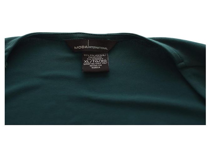 Autre Marque Vestido longo sem mangas de jersey de poliéster verde Moda International XL - vista 3