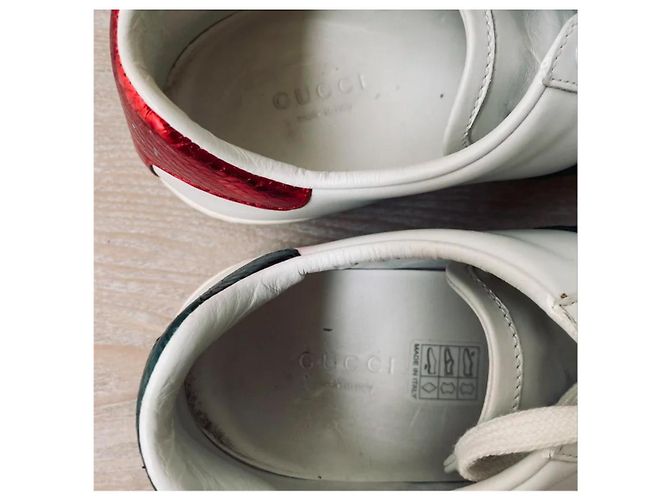 Baskets Gucci Ace Heart en cuir brodées Multicolore - vue 2