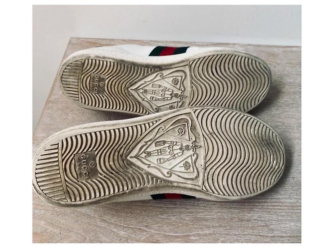 Baskets Gucci Ace Heart en cuir brodées Multicolore - vue 7