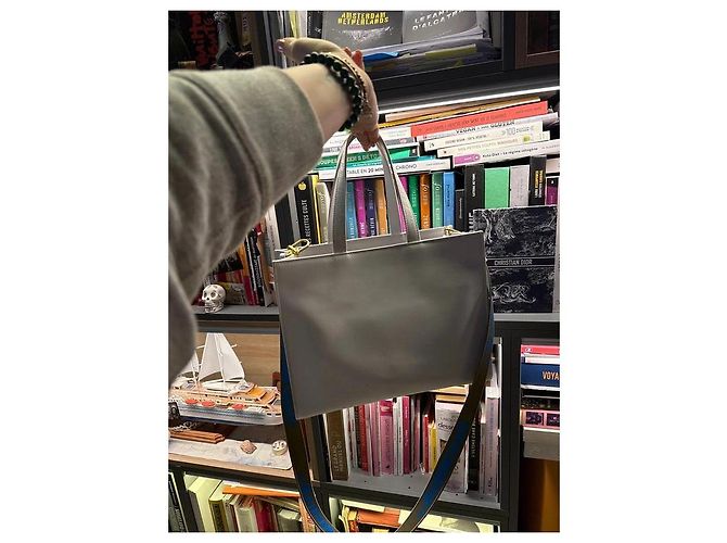 Off White Ledertasche Tote Bag Weiß - Ansicht 8