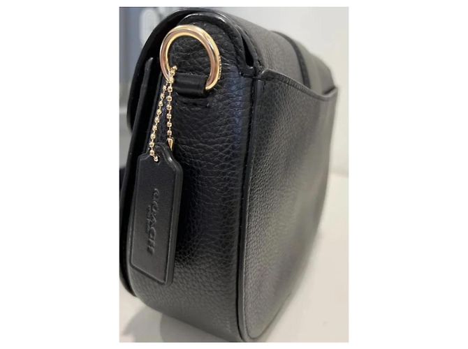 Borsa a tracolla Coach Georgie Saddle in pelle nera Nero - vista 6