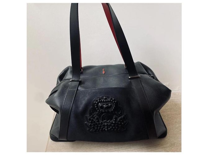 CHRISTIAN LOUBOUTIN BAGDAMON Bag Demon Shoulder Canvas Leather