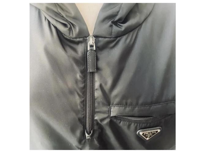 Gilet Prada in Re-nylon e cotone nero - vista 6