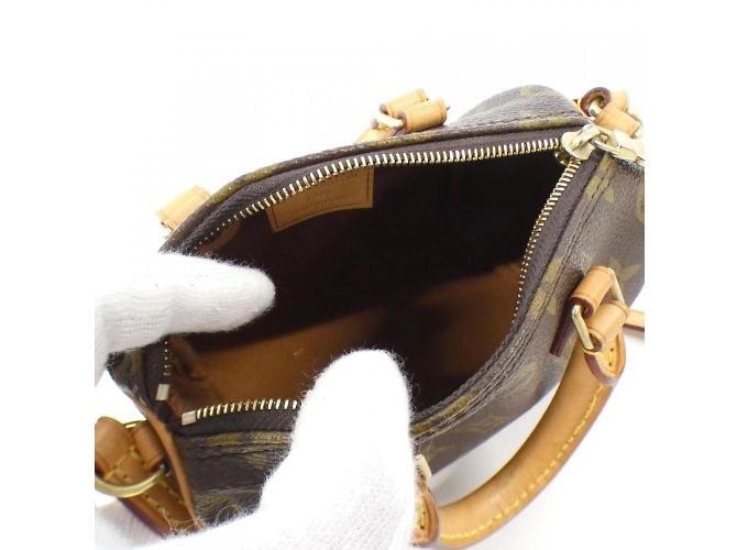 Borsa Boston Nano Speedy Monogramma Louis Vuitton Marrone - vista 8