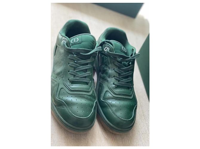 Christian Dior Sneakers B27 Low World Tour Dior in pelle verde - vista 6