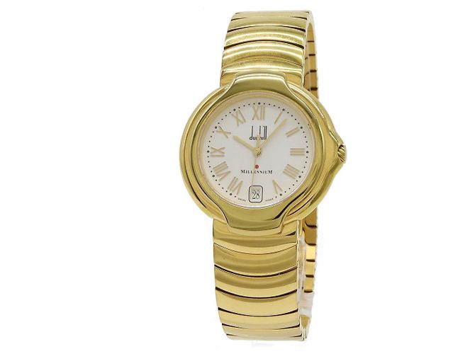 Alfred Dunhill Relógio de quartzo masculino Dunhill Millennium com mostrador branco e revestimento em ouro - vista 2