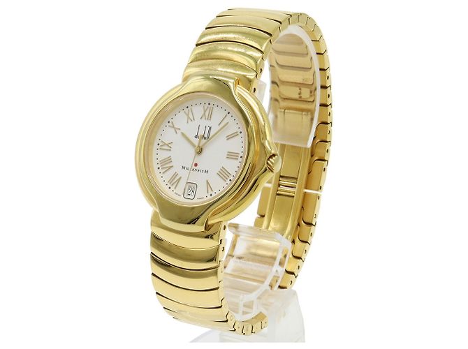Alfred Dunhill Relógio de quartzo masculino Dunhill Millennium com mostrador branco e revestimento em ouro - vista 3