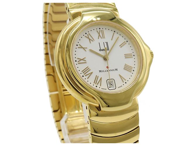 Alfred Dunhill Relógio de quartzo masculino Dunhill Millennium com mostrador branco e revestimento em ouro - vista 6